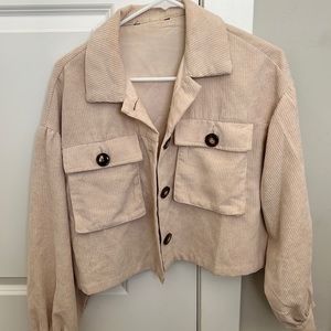 sand color corduroy cropped jacket